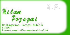 milan pozsgai business card